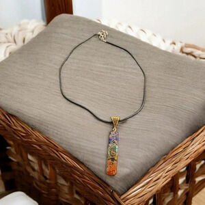Natural Seven Color Crystal Orgone Necklace